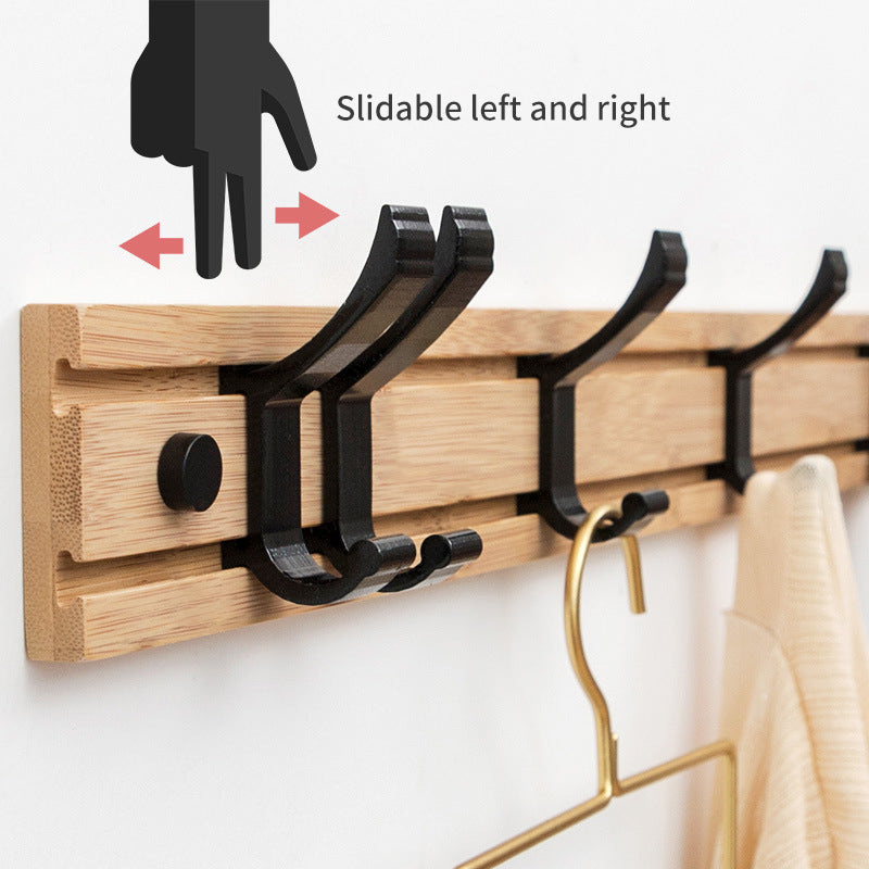 Movable Solid Wood Clothes Hook