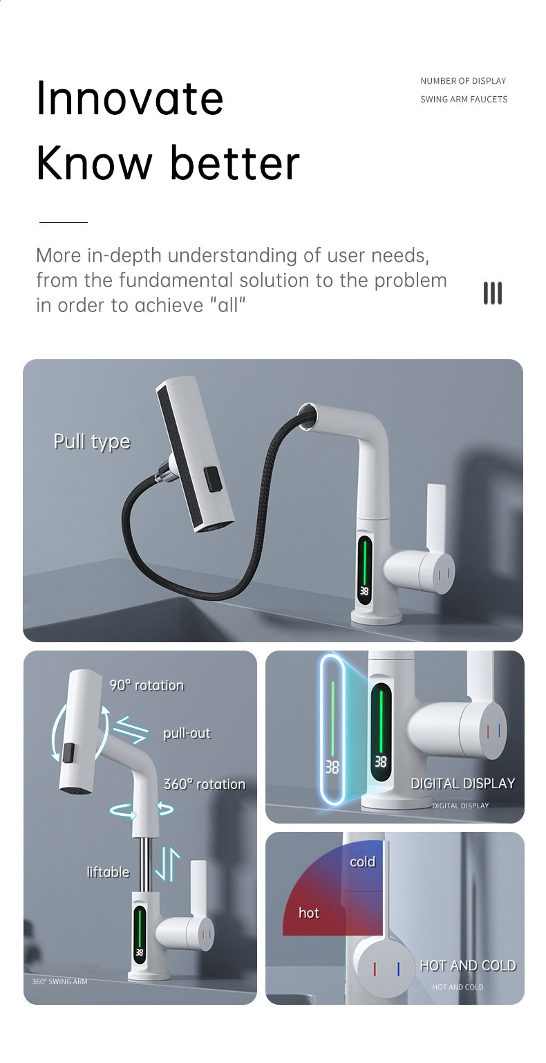 SplashGlow - Multifunctional Bathroom Faucet With LED Temperature Display