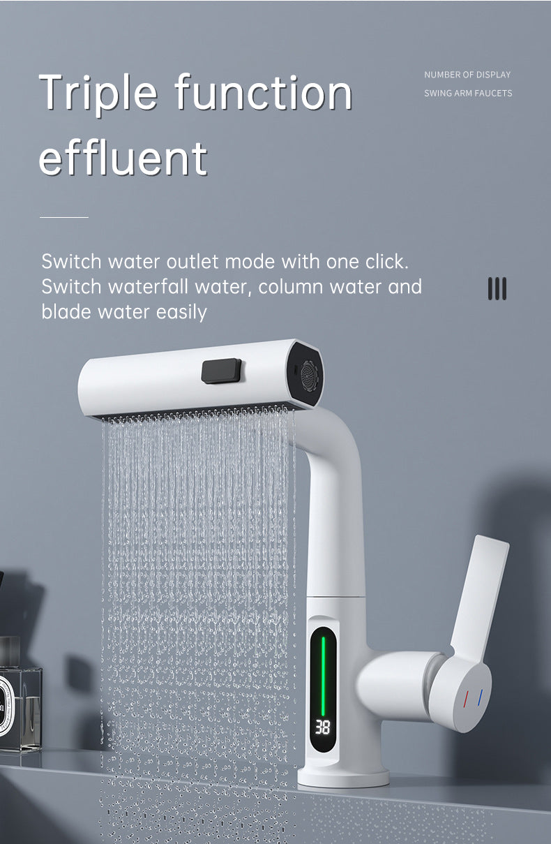 SplashGlow - Multifunctional Bathroom Faucet With LED Temperature Display