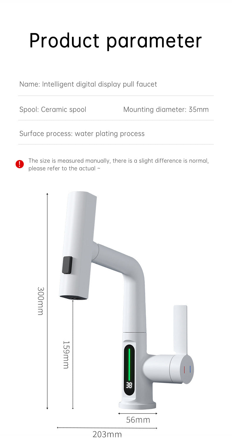 SplashGlow - Multifunctional Bathroom Faucet With LED Temperature Display