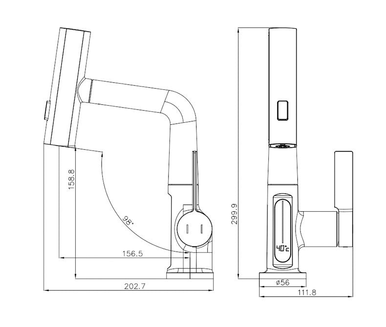 SplashGlow - Multifunctional Bathroom Faucet With LED Temperature Display