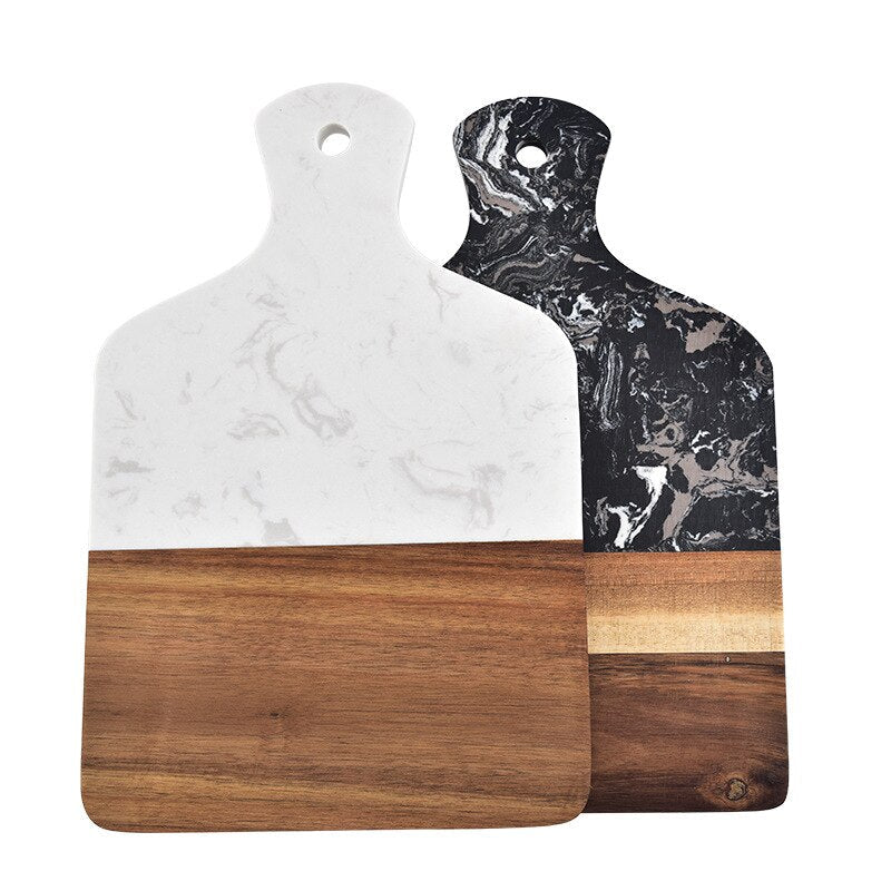 Marble and Acacia Wood Kitchen Chopping Board