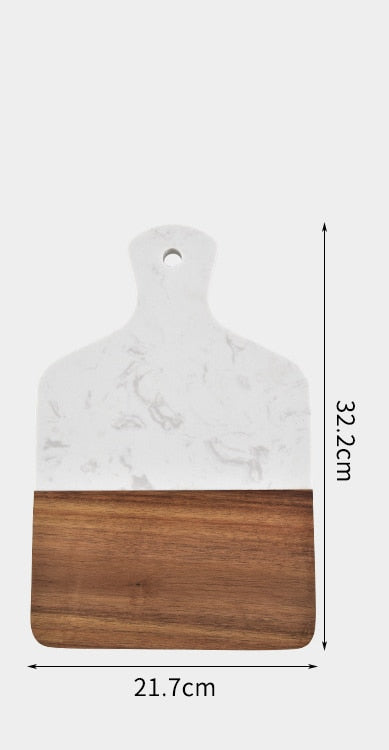 Marble and Acacia Wood Kitchen Chopping Board