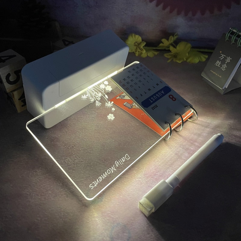 Rewritable Night Light with Message Board