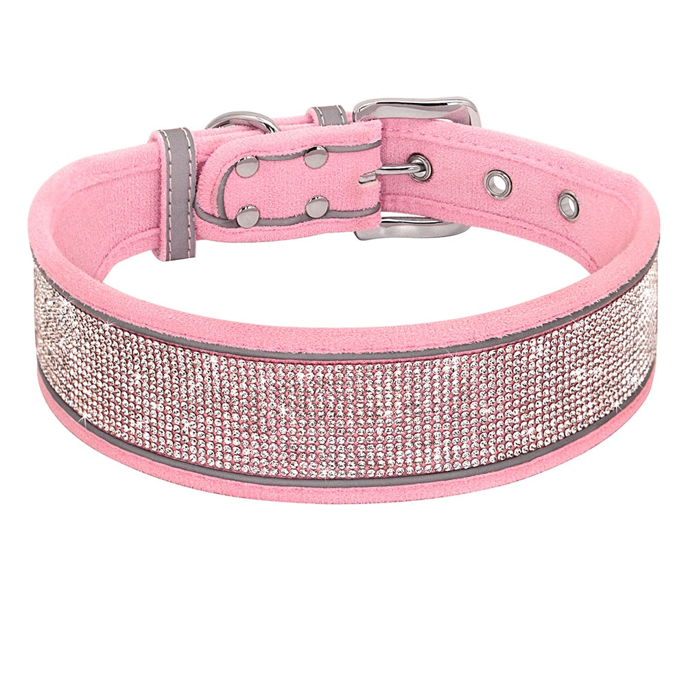 PoochDazzle - Crystal Rhinestone Reflective Dog Collar