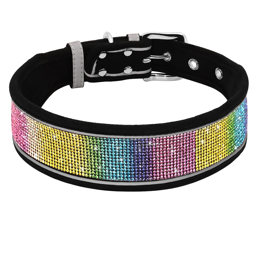 PoochDazzle - Crystal Rhinestone Reflective Dog Collar