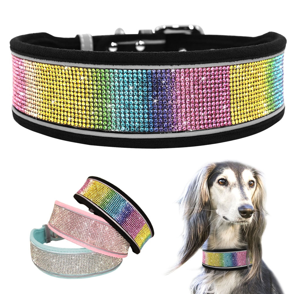 PoochDazzle - Crystal Rhinestone Reflective Dog Collar