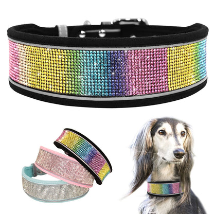 PoochDazzle - Crystal Rhinestone Reflective Dog Collar