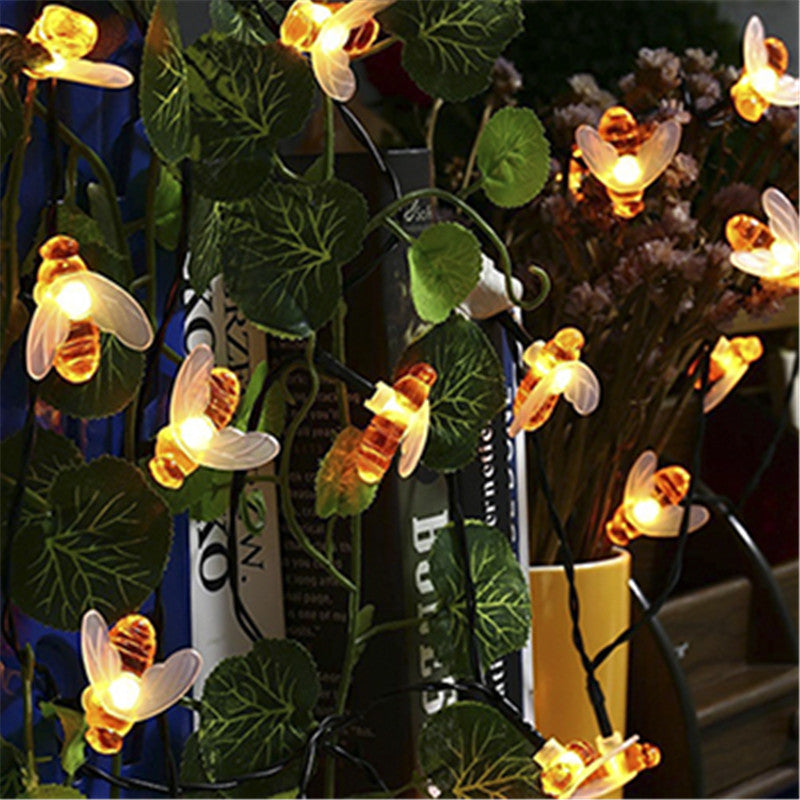 SOLAR POWERED HONEYBEE DESIGN LED FAIRY LIGHTS (50PCS)