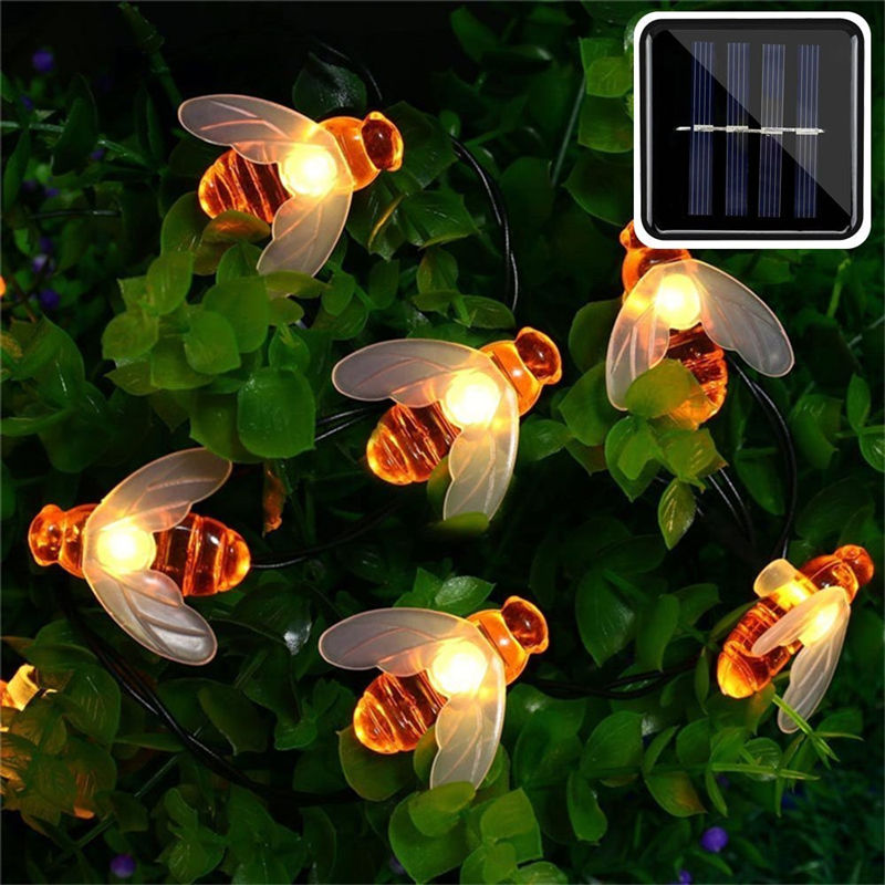 SOLAR POWERED HONEYBEE DESIGN LED FAIRY LIGHTS (50PCS)