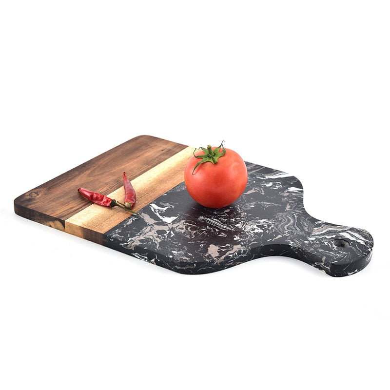 Marble and Acacia Wood Kitchen Chopping Board