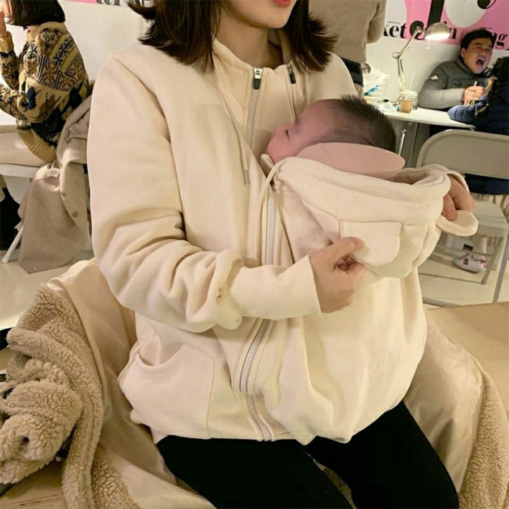 MommaPouch - Detachable Kangaroo Maternity Winter Hoodie