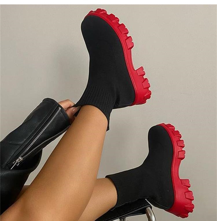 Platform Sock Fall Boots