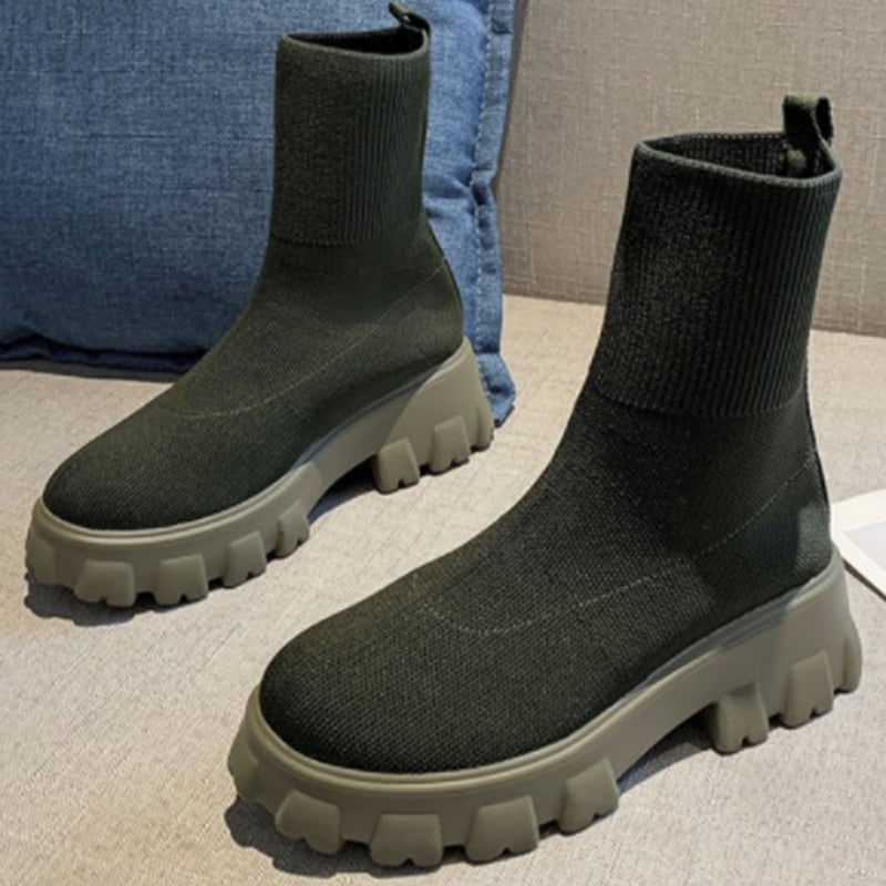 Platform Sock Fall Boots