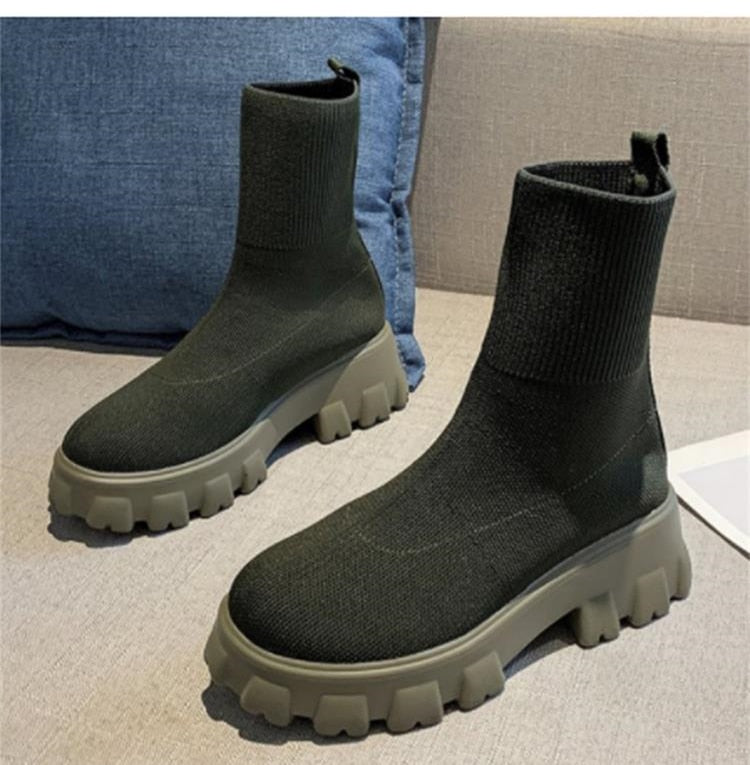 Platform Sock Fall Boots