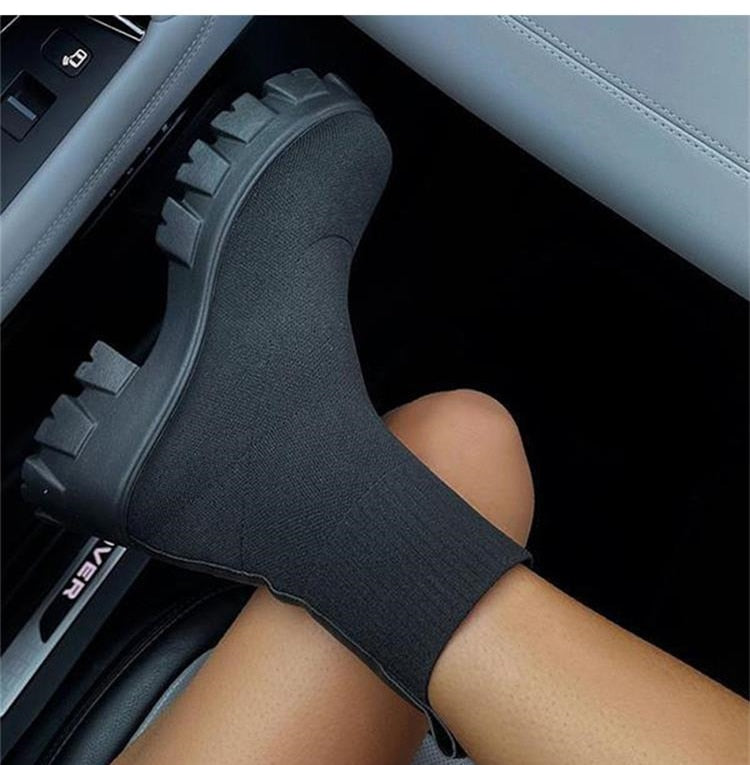 Platform Sock Fall Boots