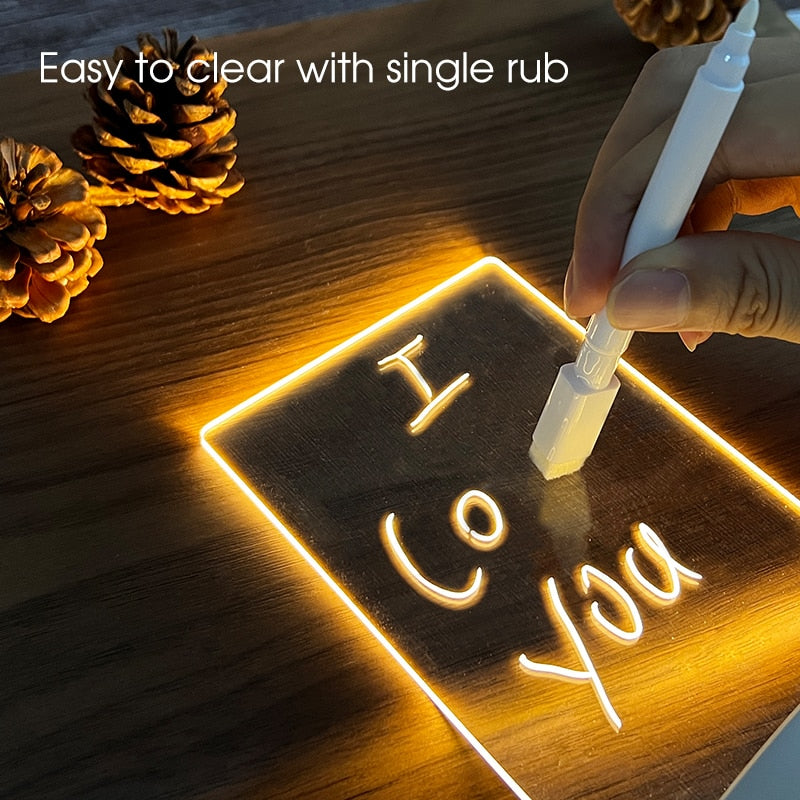 Rewritable Night Light with Message Board