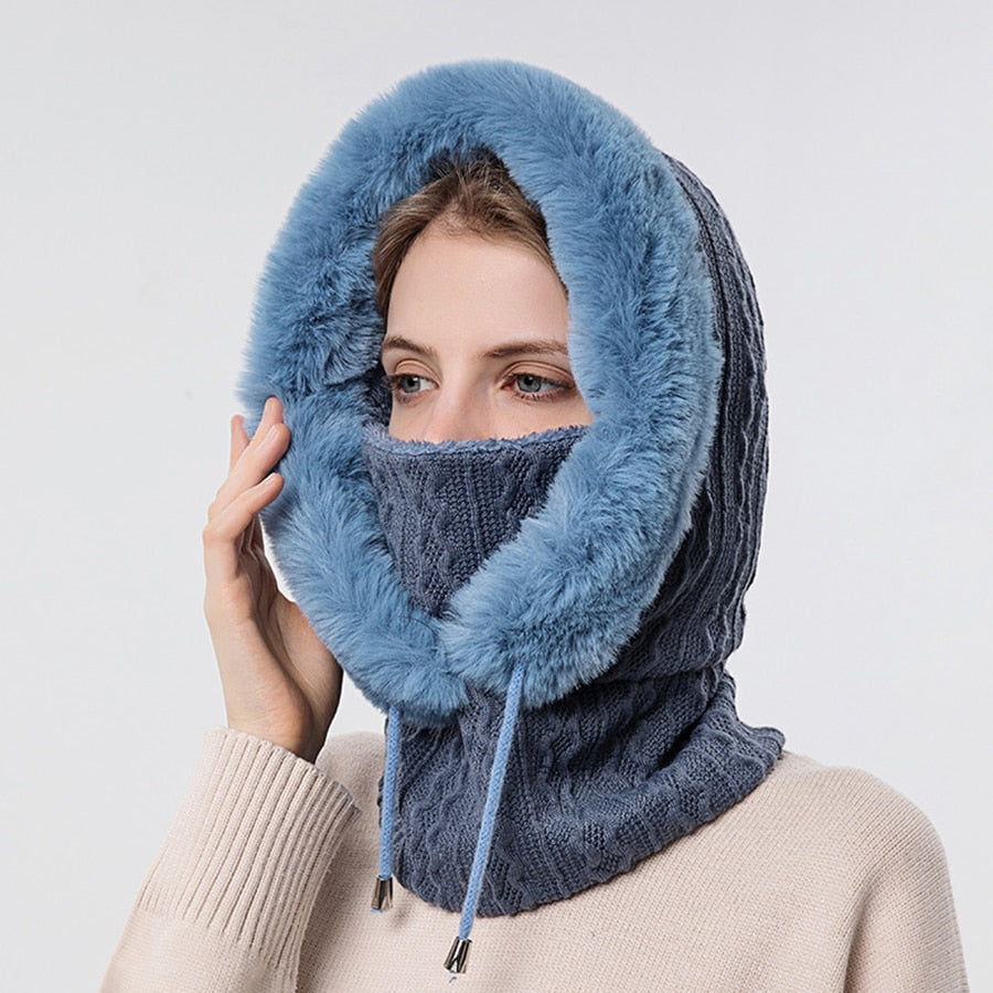 Winter Fur Cap Mask Set