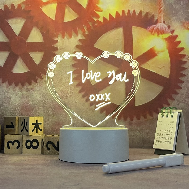 Rewritable Night Light with Message Board