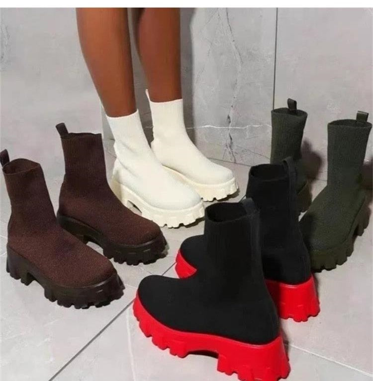 Platform Sock Fall Boots