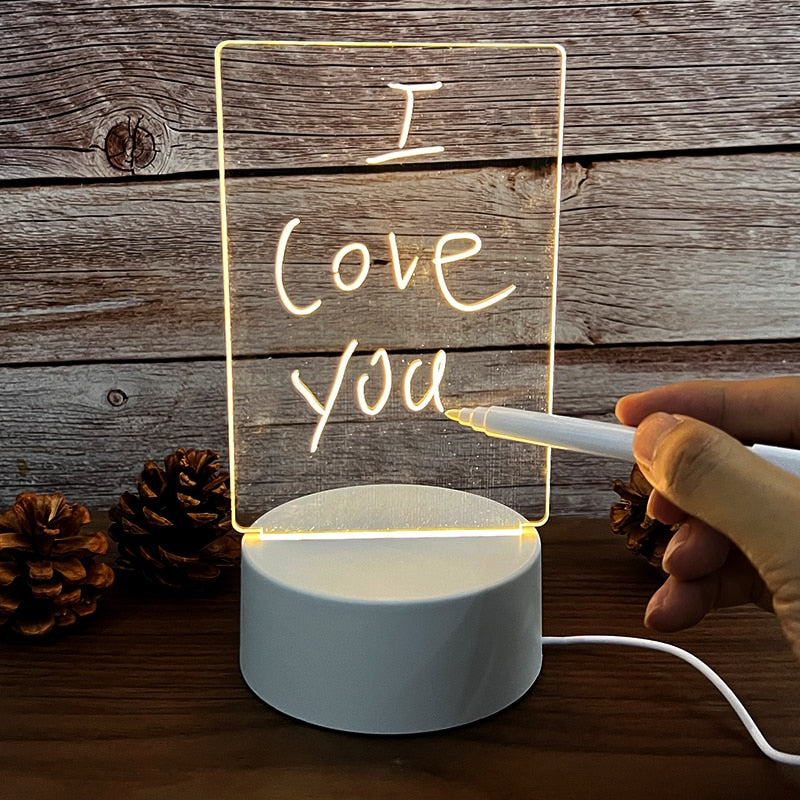 Rewritable Night Light with Message Board